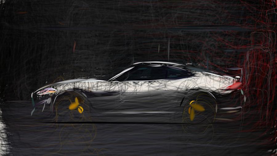 Jaguar XKR S GT Drawing #2 Digital Art by CarsToon Concept