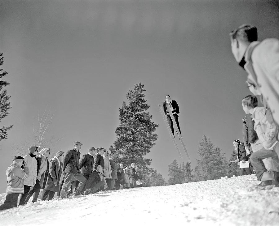 Jasper Ski Meet, Jasper National Park, February 1959 #1 Painting by Celestial Images