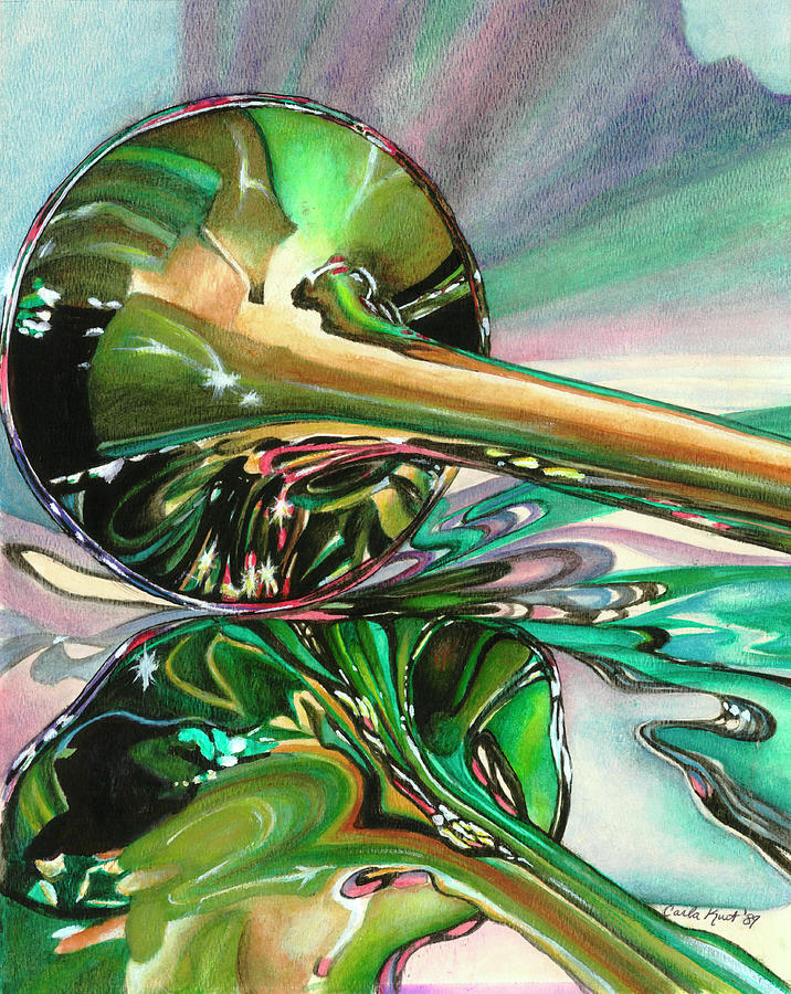 Musical Instrument Painting - Jazz Shine #1 by Carla Kurt