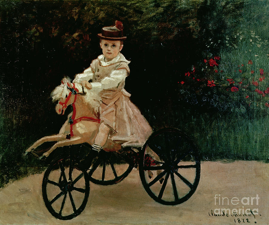 Jean Monet On His Hobby Horse, 1872 Painting by Claude Monet