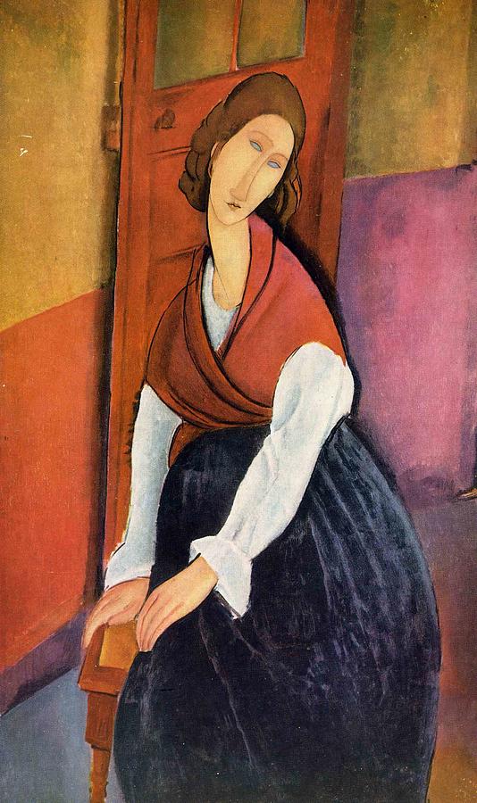Jeanne Hebuterne Also Known As In Front Of A Door - 1919 Painting