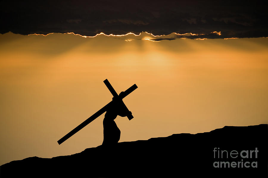 Jesus Christ Carrying The Cross #1 Photograph by Wwing