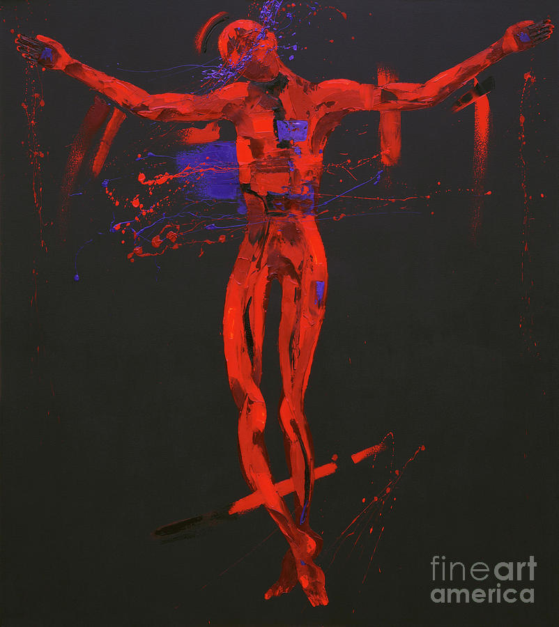 Jesus Dies On The Cross  Station 12 Painting by Penny Warden