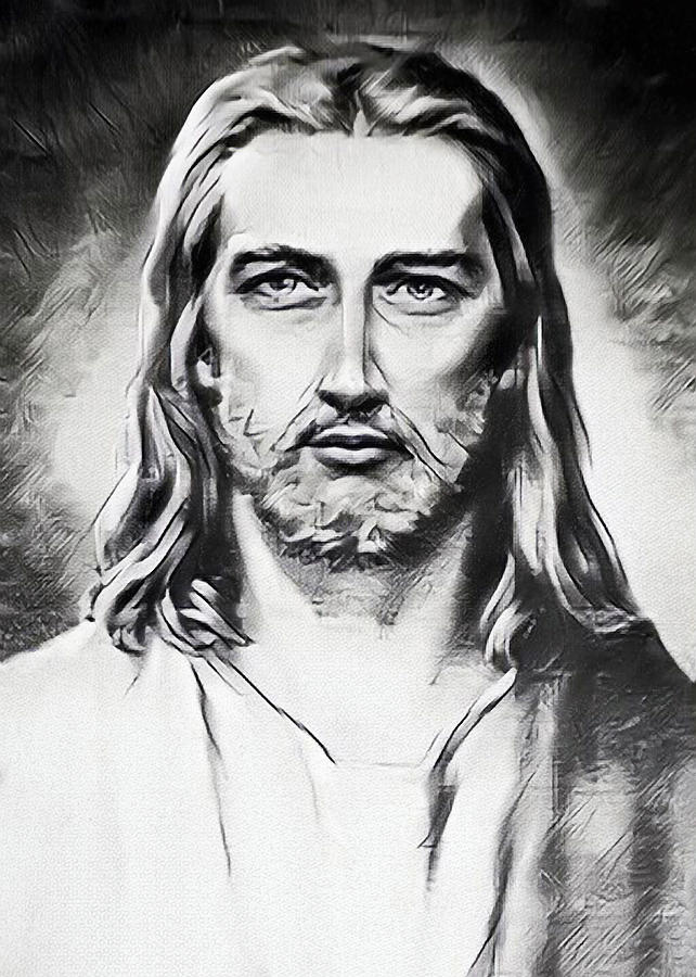Jesus in Black and White #1 Photograph by Munir Alawi