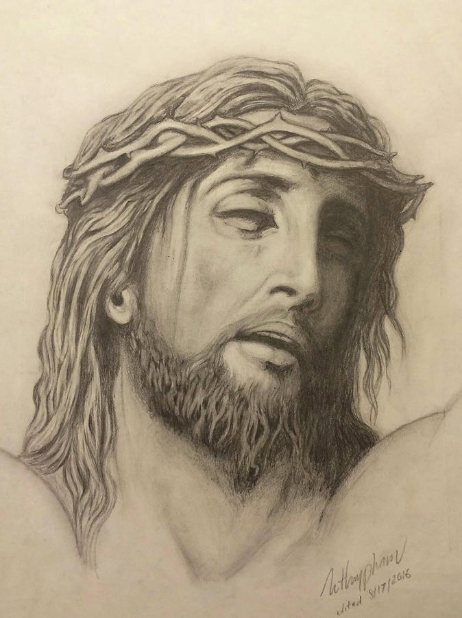 Jesus Drawing by Thuy Pham