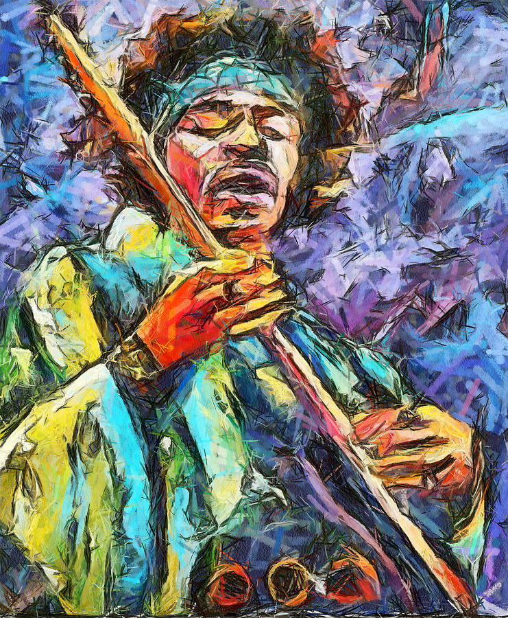 Jimmy Hendrix Digital Art by Galeria Trompiz