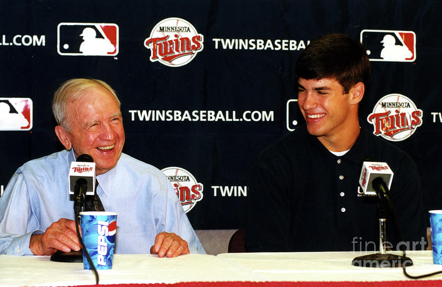 Joe Mauer Press Conference Photograph by Mlb Photos Joe Mauer Press Conference Photograph by Mlb Photos