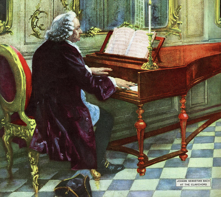 Johann Sebastian Bach at the Clavichord Painting by Unknown | Fine Art ...