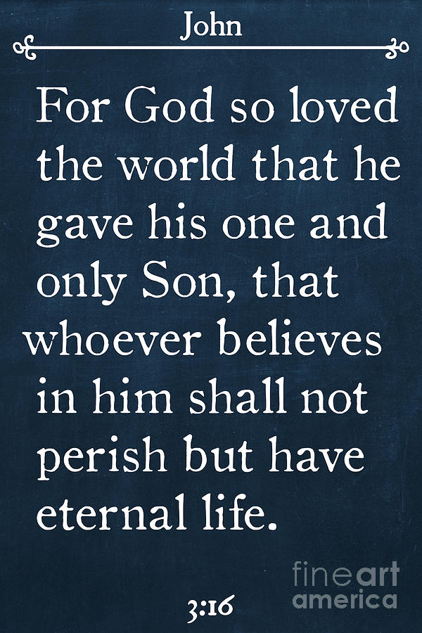  John 3 16 -Bible Verse Wall Art Collection #4 Painting by Mark Lawrence