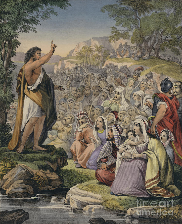 John The Baptist Painting - John Preaching In The Wilderness by Siegfried Detler Bendixen