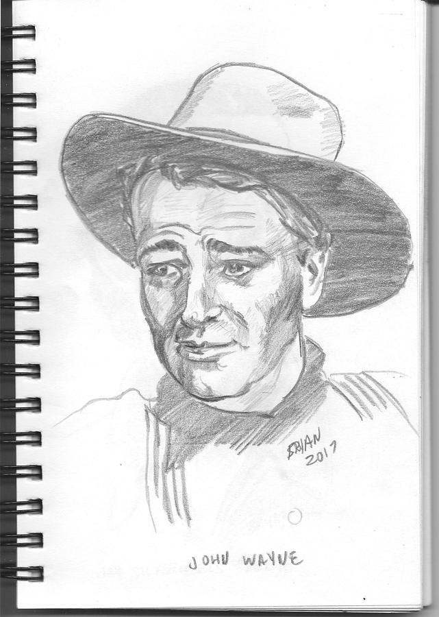 John Wayne #1 Drawing by Bryan Bustard