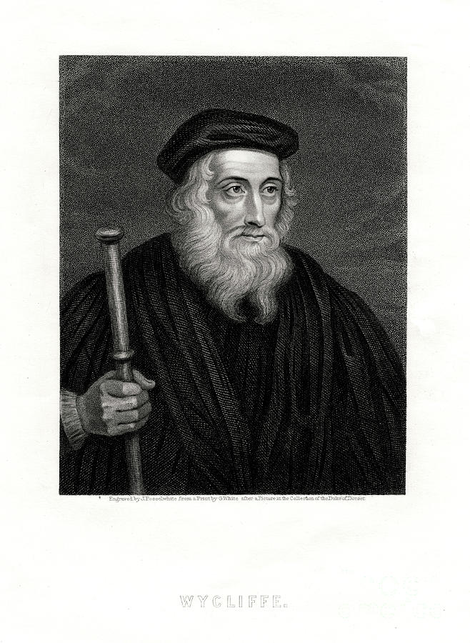John Wycliffe, English Theologian, 19th #1 Drawing by Print Collector