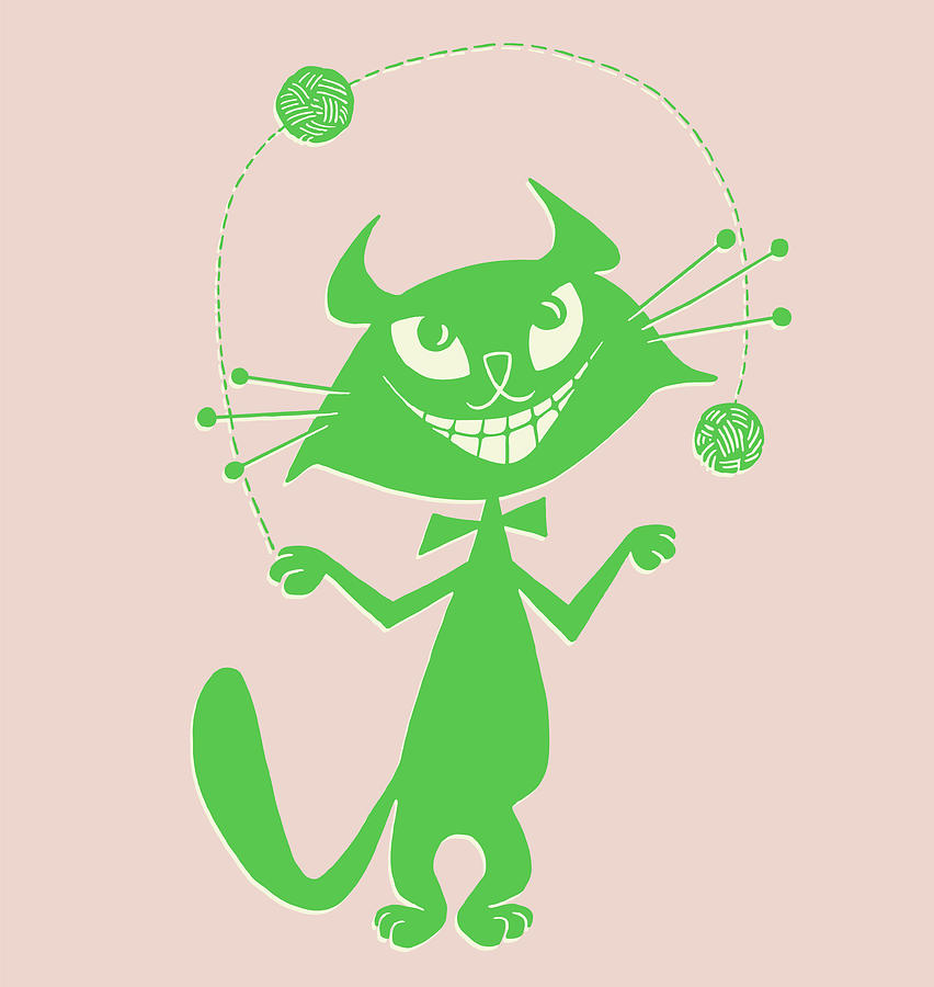 Halloween Drawing - Juggling Cat #1 by CSA Images