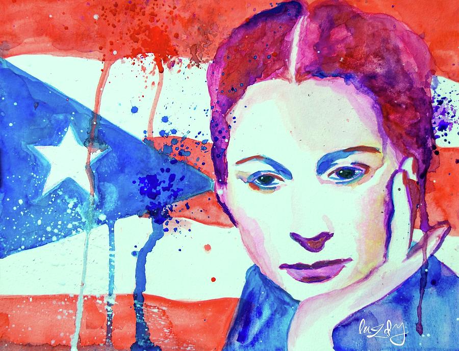 Julia de Burgos Hacia Tu Estrella #1 Painting by Luzdy Rivera