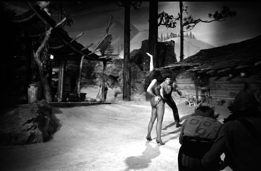 Black And White Photograph - Julie Newmar Dancing On The Set Of Lil #1 by Don Ornitz