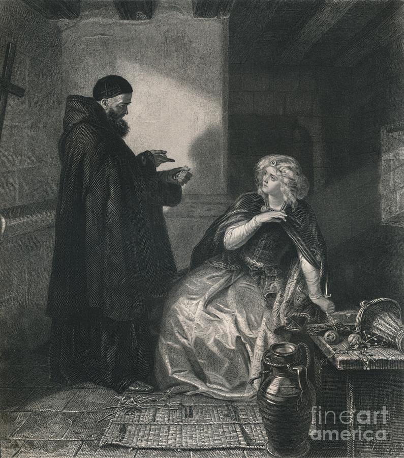 Juliet In The Cell Of Friar Lawrence #1 Drawing by Print Collector