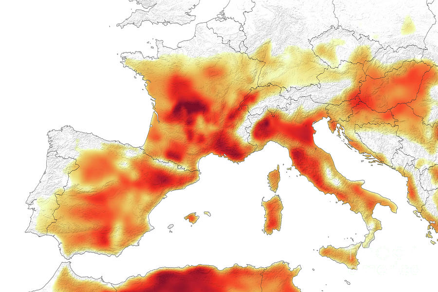July 2019 European Heat Wave #1 Photograph by Nasa Earth Observatory/science Photo Library