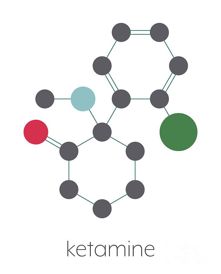 Ring Photograph - Ketamine Anesthetic Drug Molecule #1 by Molekuul/science Photo Library