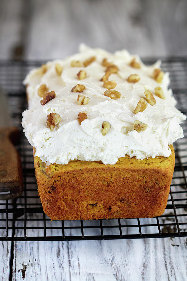 Keto Carrot Cake With Almond Flour And Walnuts And Frosted With A Sugar Free Cream Cheese