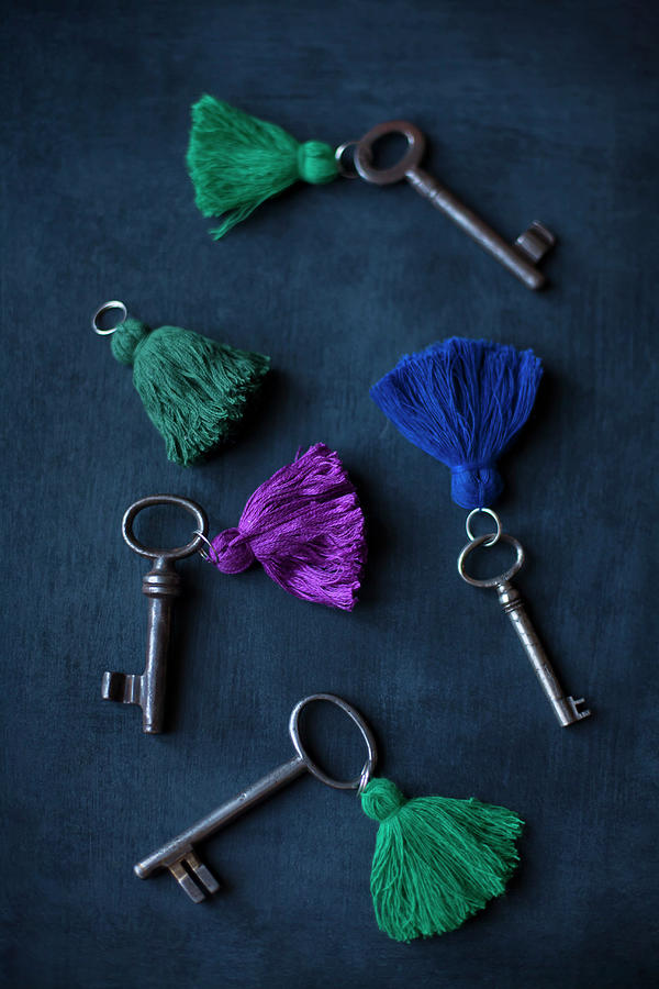 Keys With Hand-made Tassels #1 Photograph by Alicja Koll