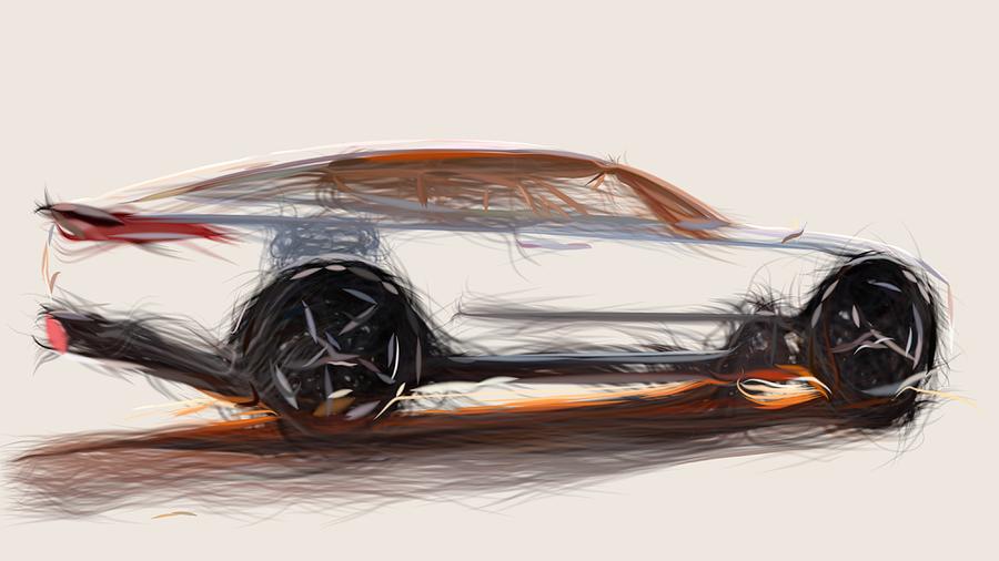 Kia GT Draw #1 Digital Art by CarsToon Concept