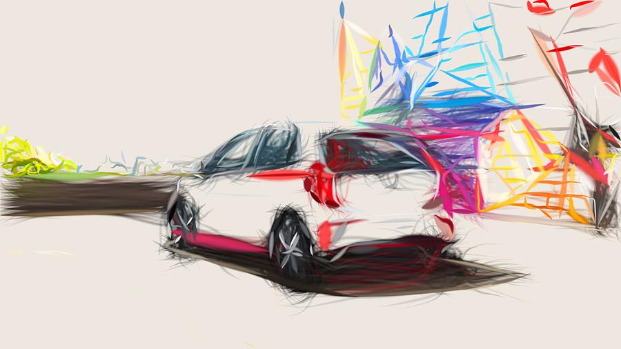 Kia Picanto GT Line Drawing #2 Digital Art by CarsToon Concept