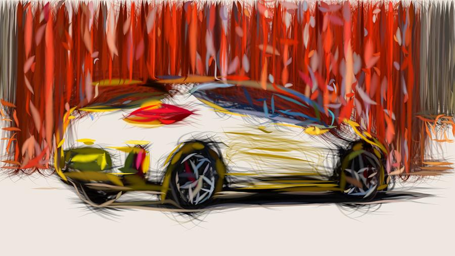 Kia Pro Ceed GT Draw #2 Digital Art by CarsToon Concept