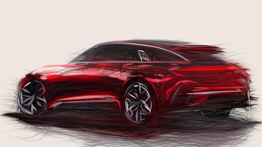 Kia Proceed Drawing #2 Digital Art by CarsToon Concept