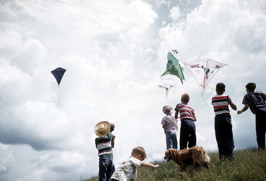 Kids Fly Kites #1 Photograph by Michael Ochs Archives