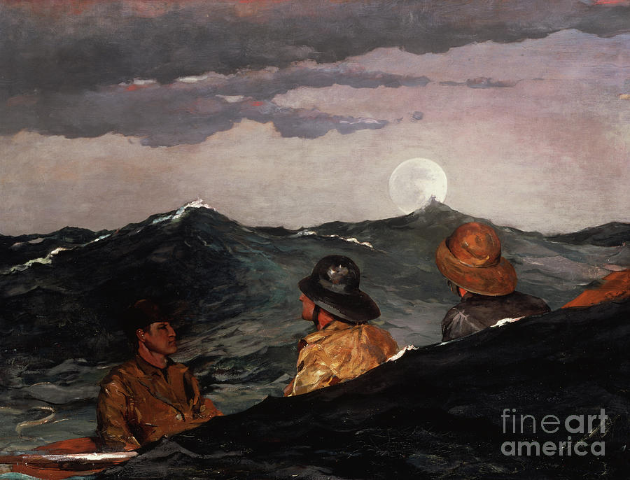 Winslow Homer Painting - Kissing the Moon, 1904 by Winslow Homer