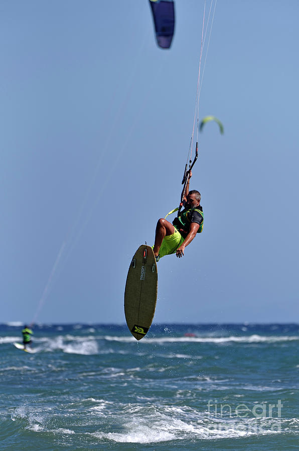 Kite surfing on a windy day I #1 Photograph by George Atsametakis