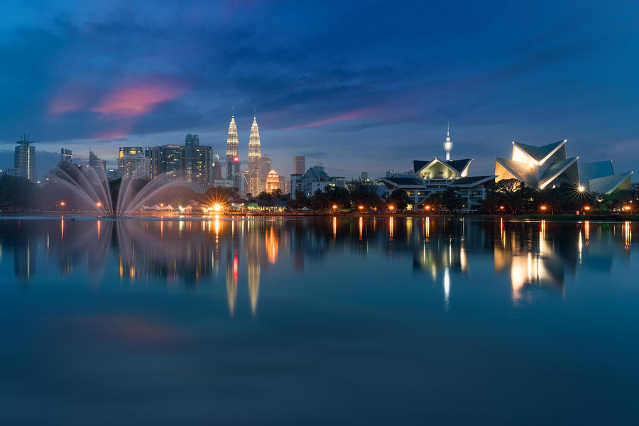 Architecture Photograph - Kuala Lumpur Cityscape. Image Of Kuala #1 by Prasit Rodphan