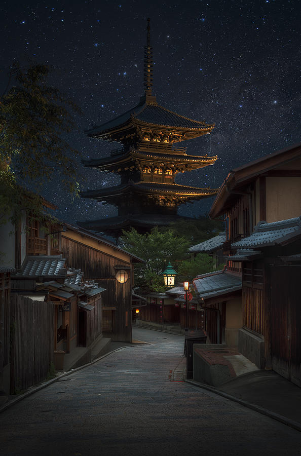 Architecture Photograph - Kyoto Night #1 by Richard Vandewalle