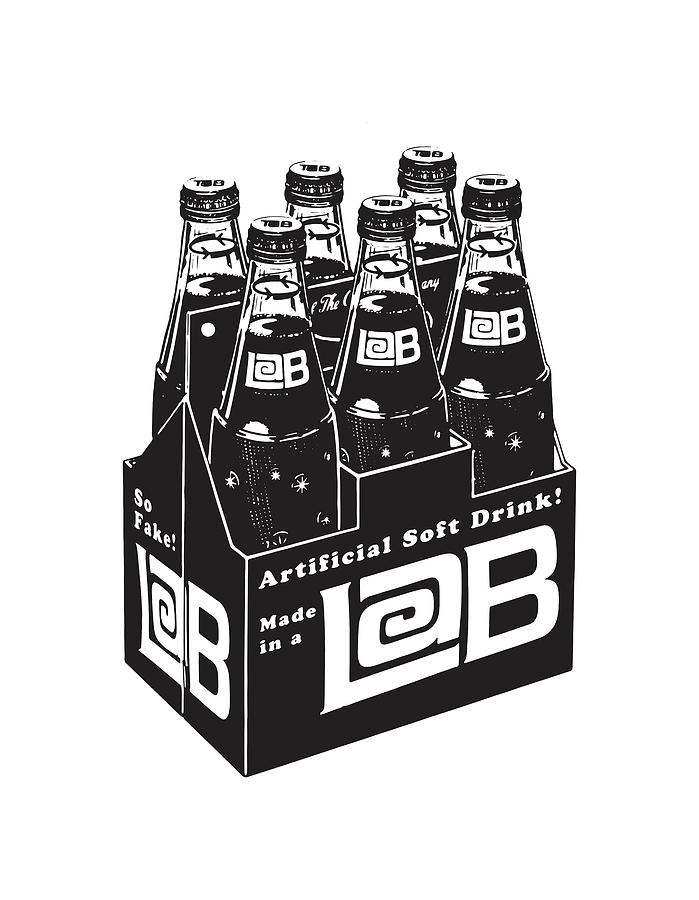 Black And White Drawing - Lab Beverage Six Pack #1 by CSA Images