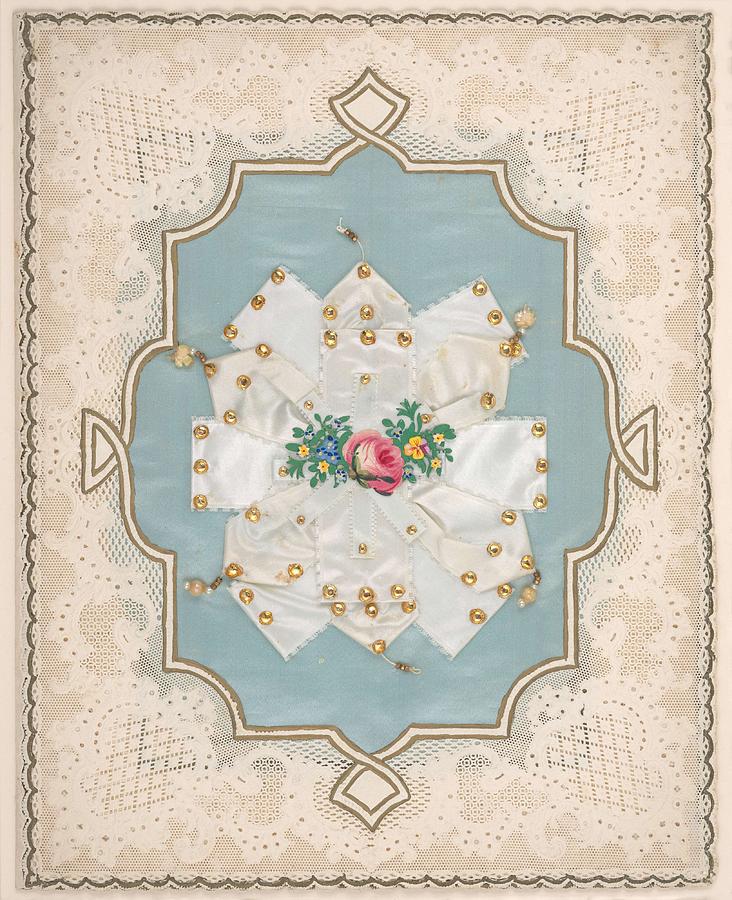 Lace Paper Valentine  Attributed to Esther Howland American, Worcester 1828-1904 Quincy, Massachuse #1 Painting by Celestial Images