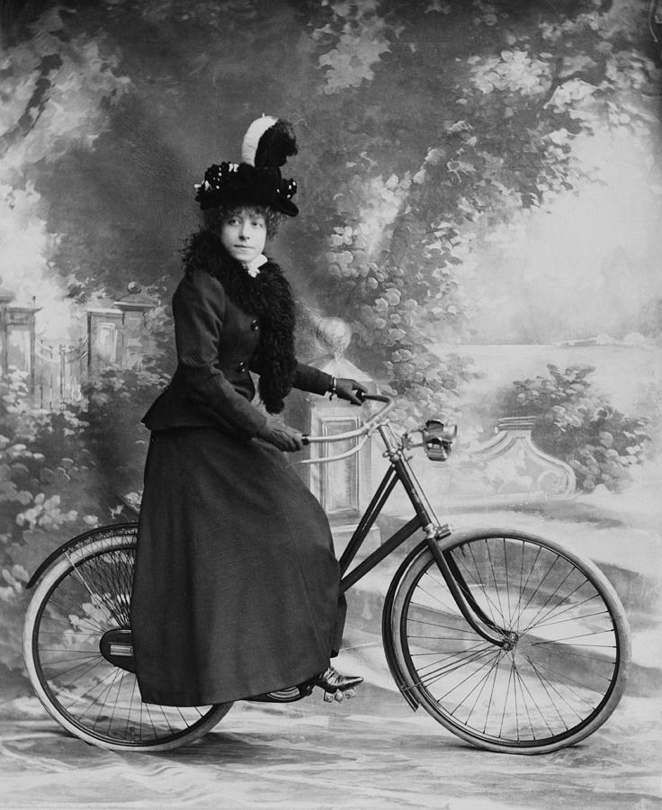 Lady Cyclist Photograph by Rischgitz - Fine Art America