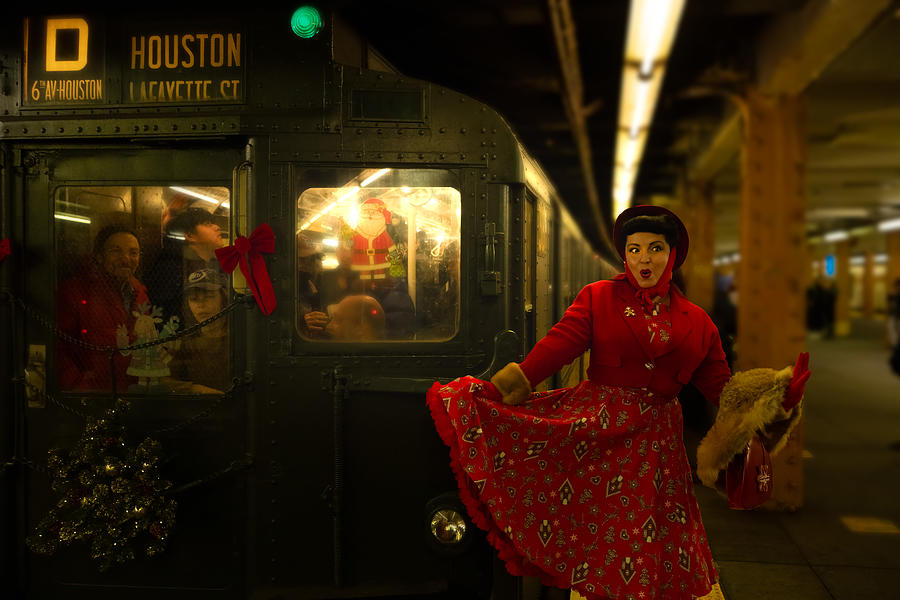 Train Photograph - Lady In Red #1 by Ken Liang
