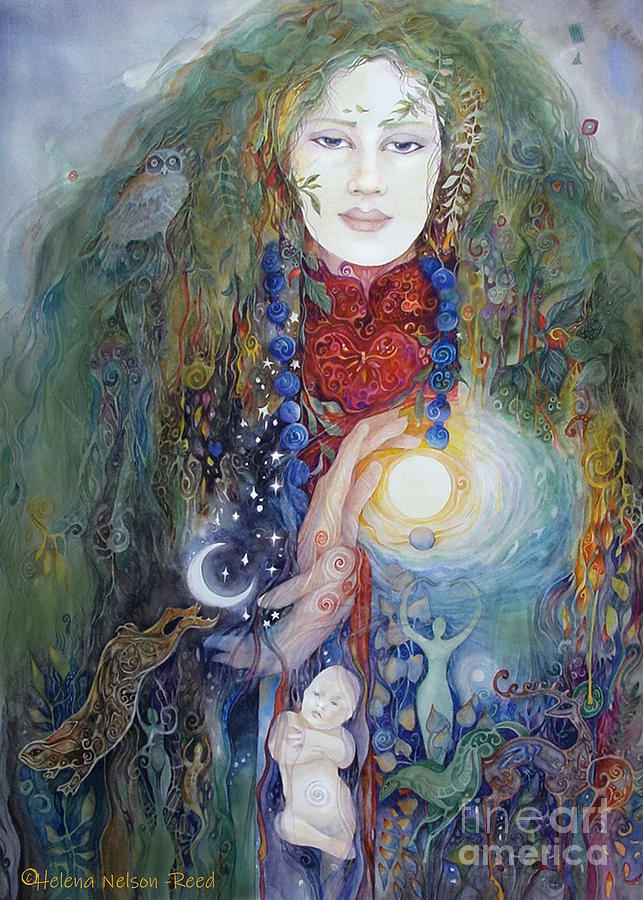 Goddess Painting - Lady of the Wildwood #1 by Helena Nelson - Reed