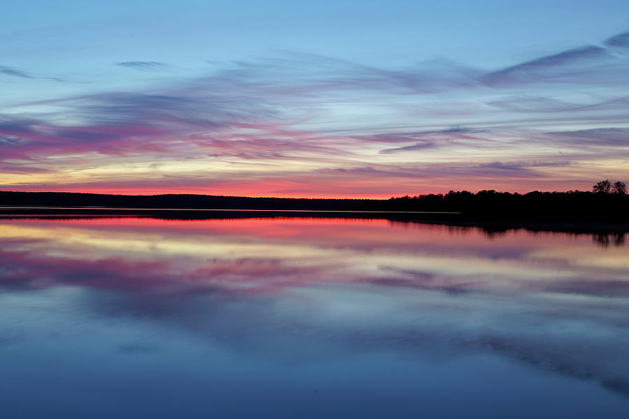 Lake Krakower See At Sunset, Mecklenburg Lake District, Mecklenburg Western Pomerania, Germany, Europe #1 Photograph by Thomas Grundner