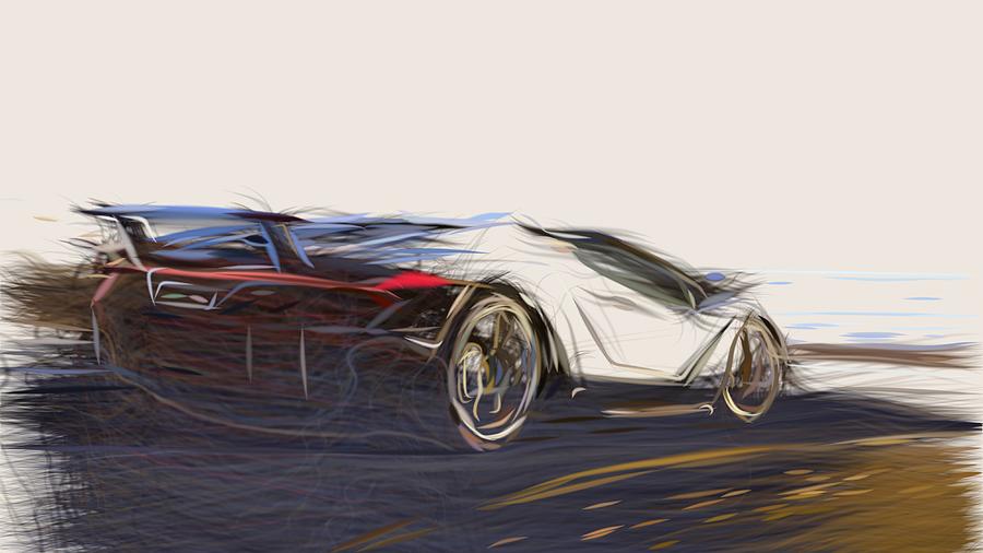 Lamborghini Centenario Roadster Drawing Digital Art by CarsToon Concept -  Pixels