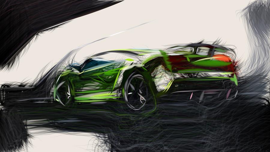 Lamborghini Gallardo LP 570 4 Superleggera Draw Digital Art by CarsToon ...