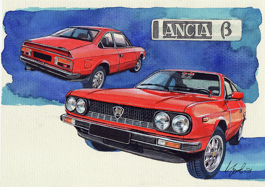 Lancia Painting - Lancia Beta 1300 #1 by Yoshiharu Miyakawa