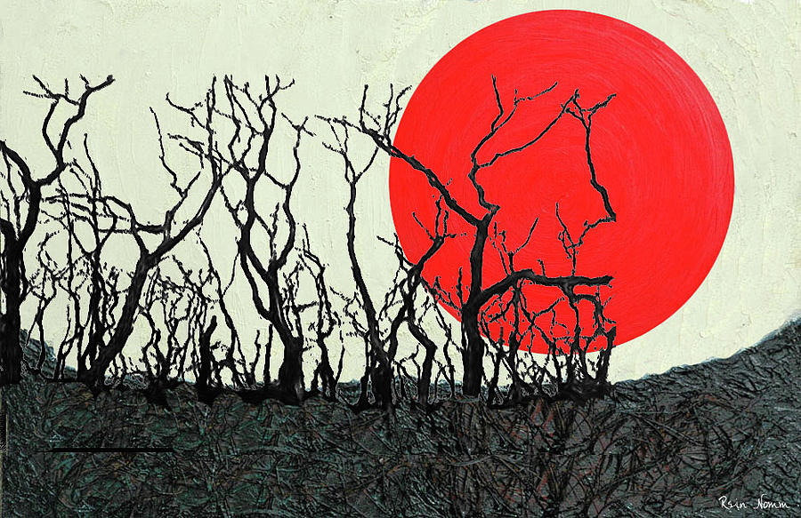 Land of the Red Giant #1 Painting by Rein Nomm