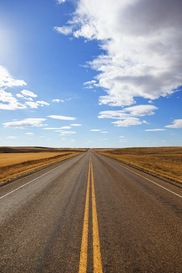 Landscape View Of Highway 13 West, Saskatchewan, Canada Photograph by ...