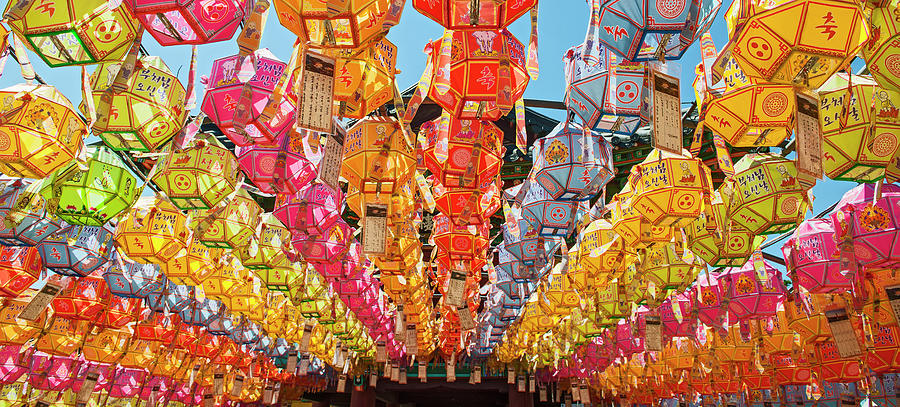 Lanterns In Honour To Buddha's Birthday At Naksansa Temple Photograph ...