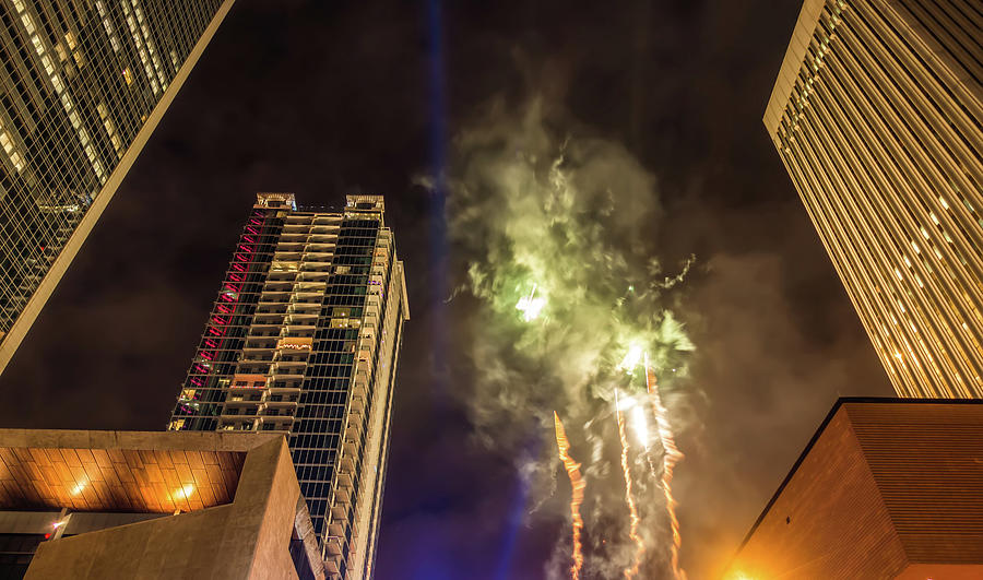 Larged Crowds Gathered To Celebrate First Night Of New Year In C #1 Photograph by Alex Grichenko