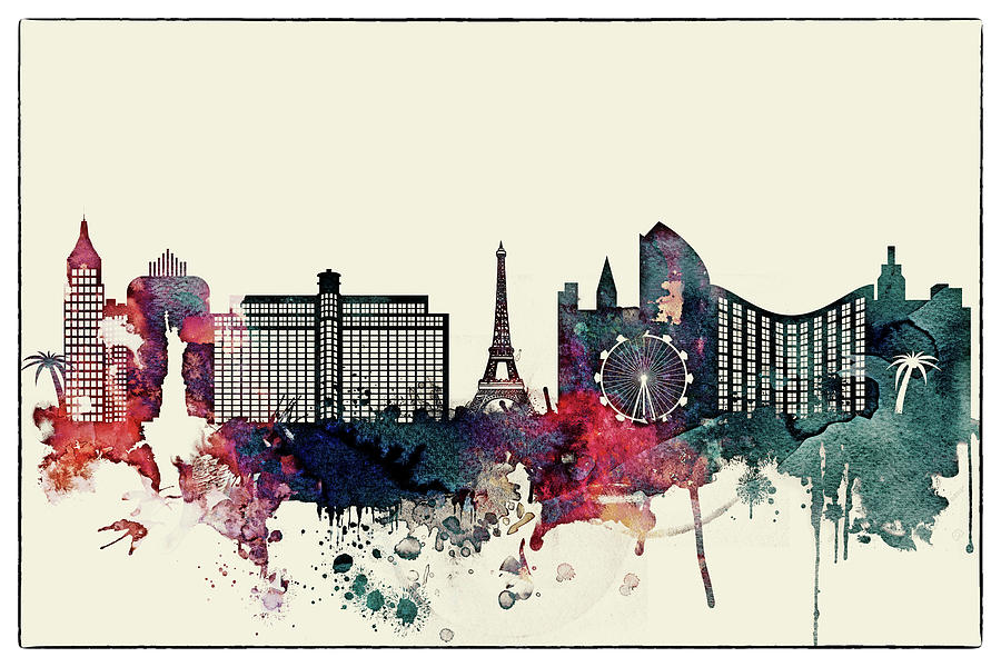 Las Vegas City Skyline by Dim Dom