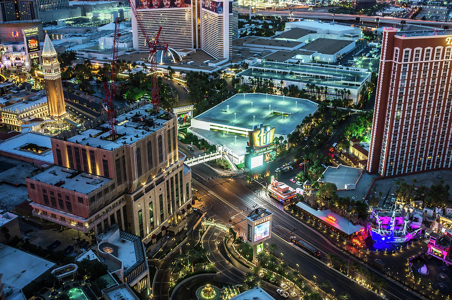 Las Vegas Nevada Strip And Surroundings At Night #1 Photograph by Alex Grichenko