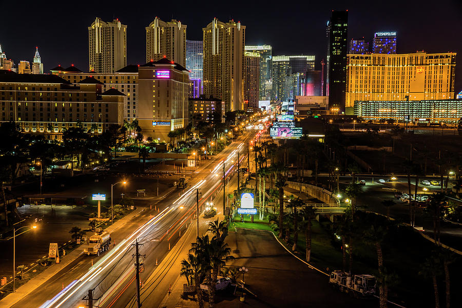 Las Vegas strip at Night #1 Photograph by Donald Pash