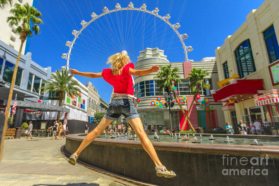 Las Vegas woman ferris wheel #1 Photograph by Benny Marty